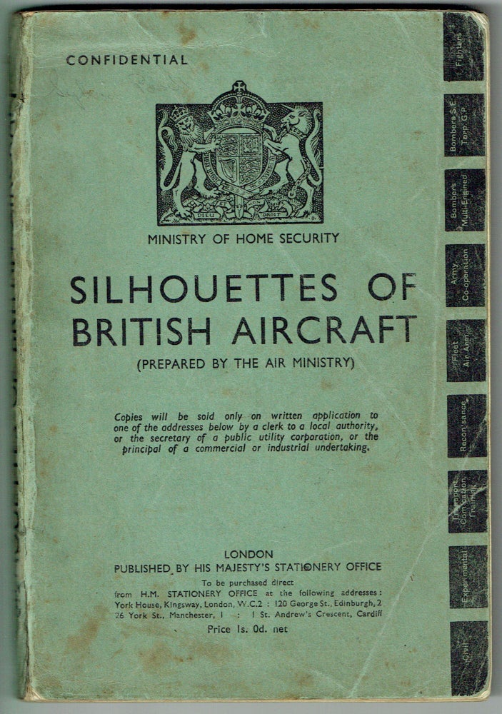 Item #112 Silhouettes of British Aircraft Prepared by the Air Ministry. Ministry of Home Security.