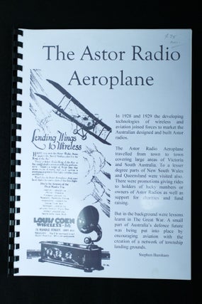 Item #1188 The Astor Radio Aeroplane. Stephen BARNHAM