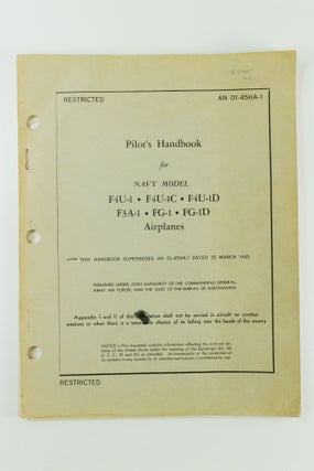 Item #1478 Pilot's Handbook for Navy Model F4U-1, F4U-1C, F4U-1D, F3A-1FG-1, FG1D Airplanes This...