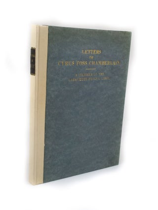 Item #2812 Letters of Cyrus Foss Chamberlain A Member of the Lafayette Flying Corps. Cyrus Foss...
