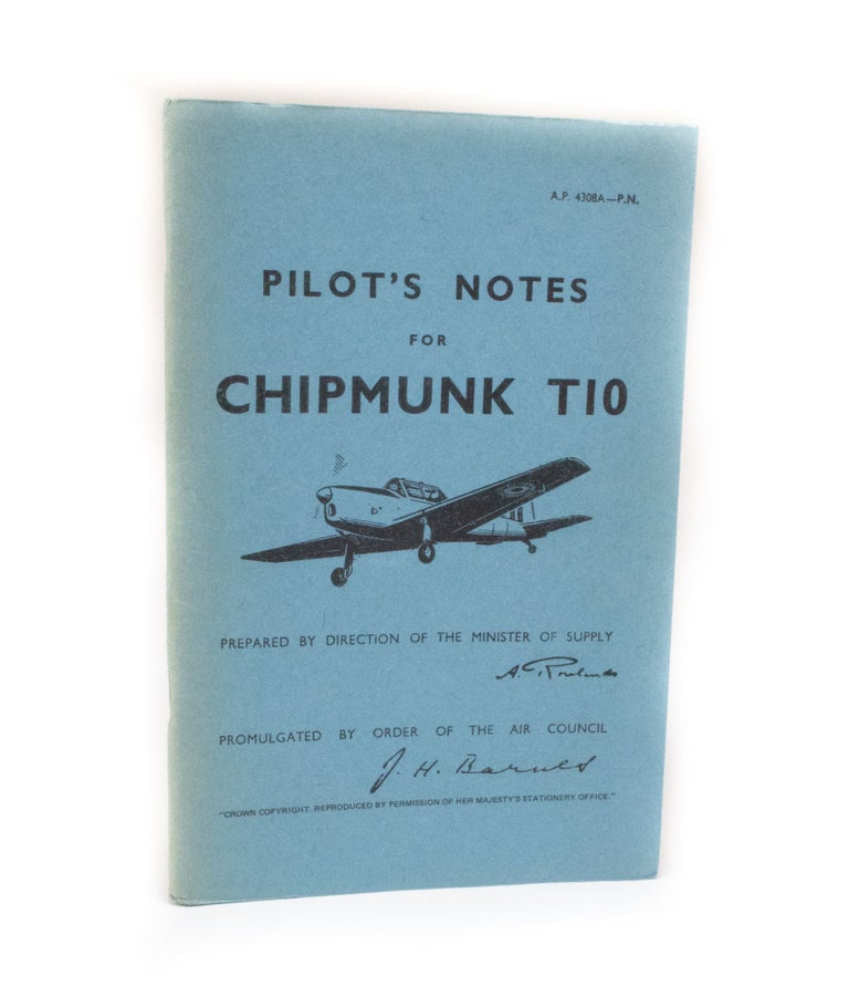Item #2856 Pilot's Notes for Chipmunk T10. Air Ministry.