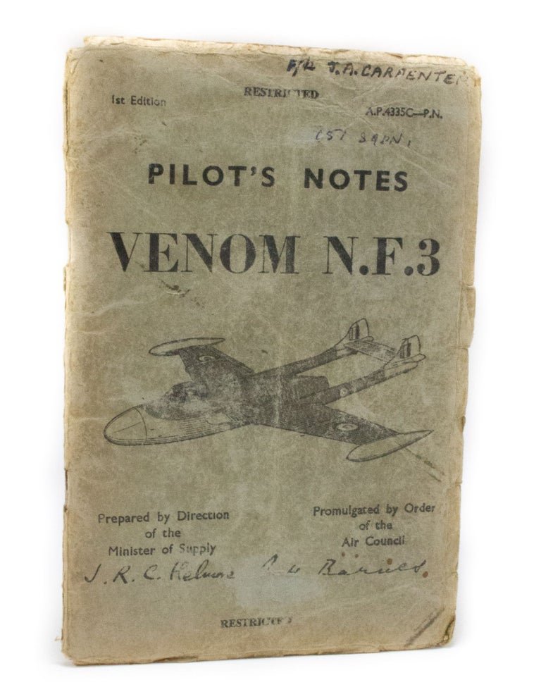Item #3026 Pilot's Notes Venom N. F. 3. Air Ministry.