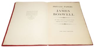 Private Papers of James Boswell in the Isham Collection from Malahide Castle Now first printed