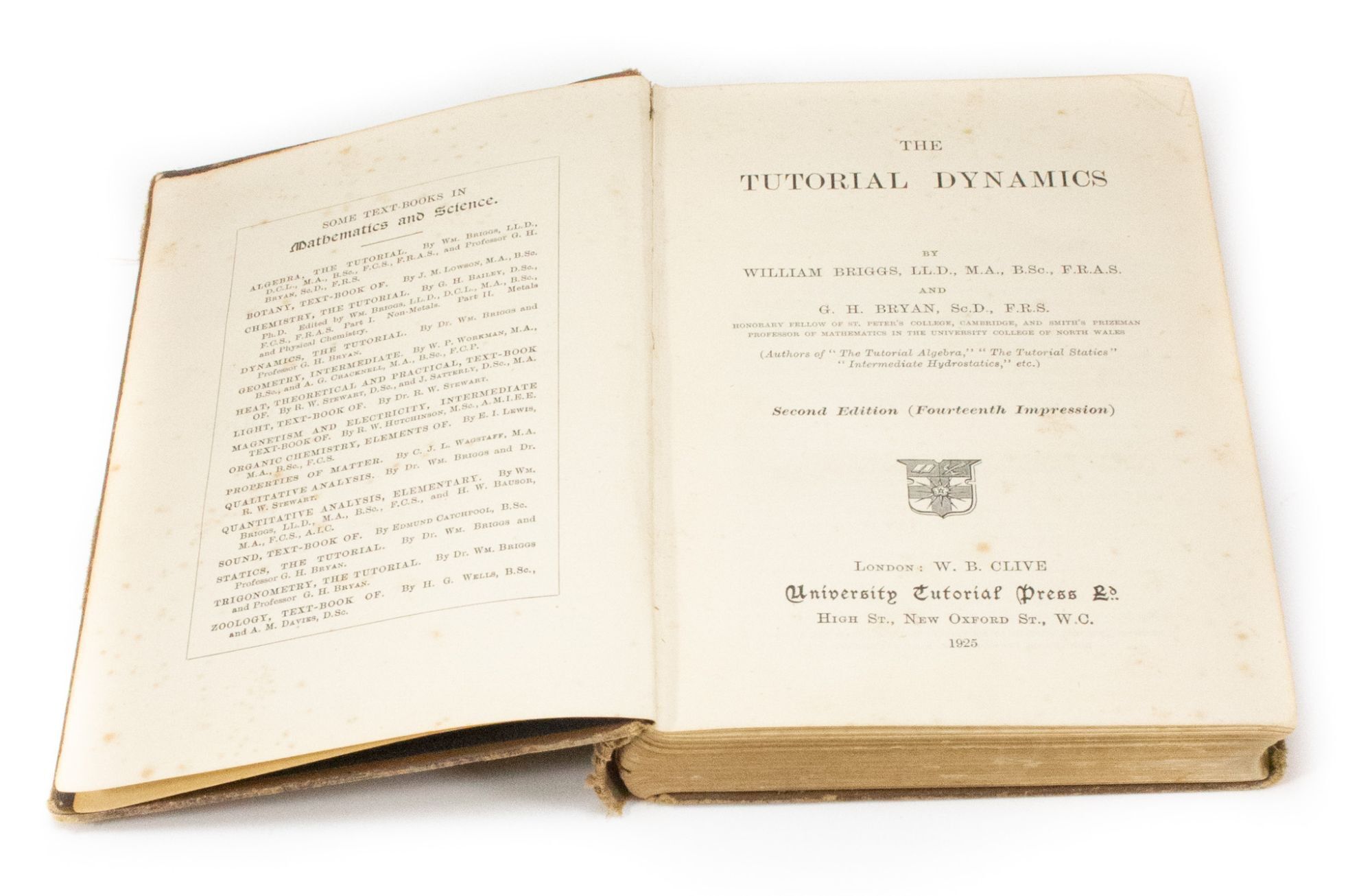 Williams Tutorial System The Tutorial Dynamics | William BRIGGS, G. H. BRYAN
