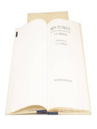 Men in Print Essays in literary criticism by T.E. Lawrence. Introduction by A.W. Lawrence