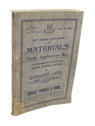 Item #4308 New Trade Catalogue of Materials, Appliances, &c. for Watchmakers, Clockmakers,...