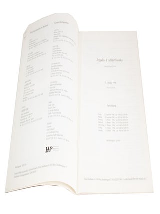 Auktion von Zeppelin und Luftfahrthistorika Auktion AM 5. Oktober 1996Palais Dorotheum Wien
