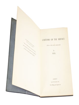 Customs of the Service (Advice to Those Newly Commissioned)