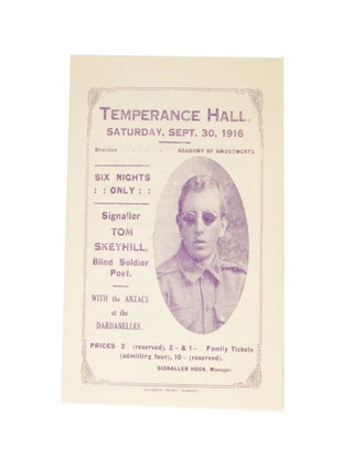 Item #4987 Signaller Tom Skeyhill, Blind Soldier Poet. ACADEMY OF AMUSEMENTS